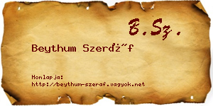 Beythum Szeráf névjegykártya